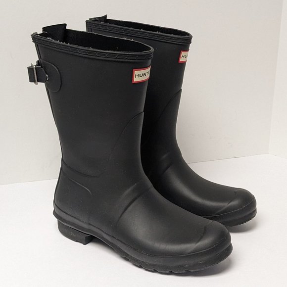Hunter Shoes Hunter Original Back Adjustable Short Rain Boots Black